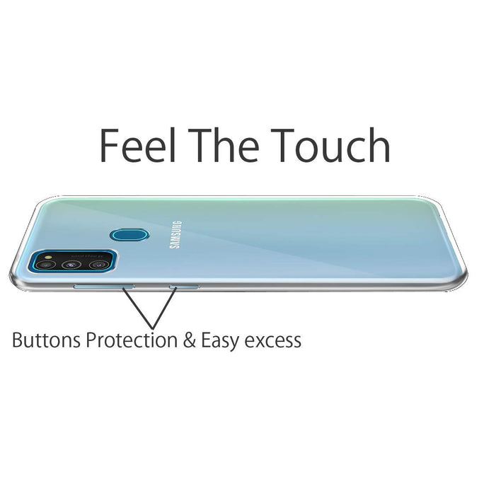 YOFO Shockproof HD Transparent Back Cover for Samsung M30s (Transparent)