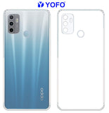YOFO Silicon Transparent Back Cover for Oppo A53 - Camera Protection with Anti Dust Plug