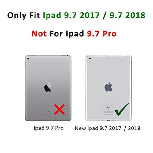 YOFO iPad 9.7 inch 2017/2018 Launch Case, 360 Degree Rotating Stand Folio Case PU Leather Rotating Stand Cover (Black)
