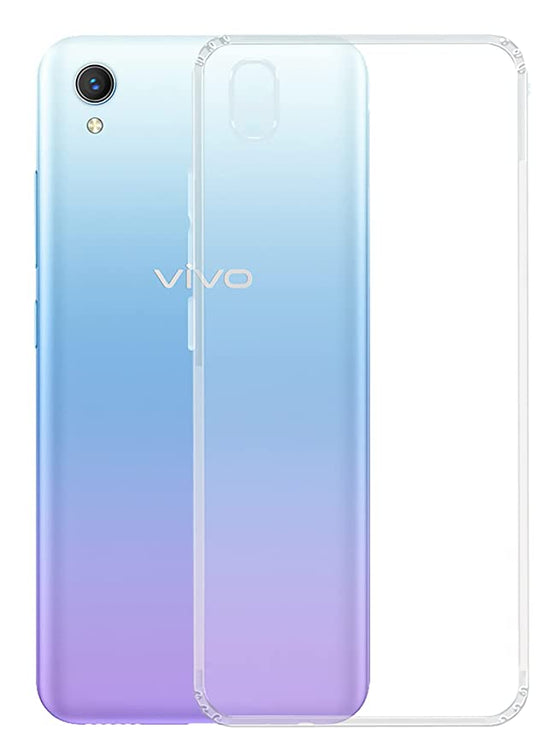 YOFO Back Cover for Vivo Y1s (Flexible|Silicone|Transparent|Dust Plug|Camera Protection)