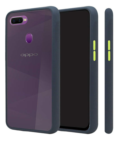 YOFO Matte Finish Smoke Back Cover with Full Camera Lens Protection for Oppo A7