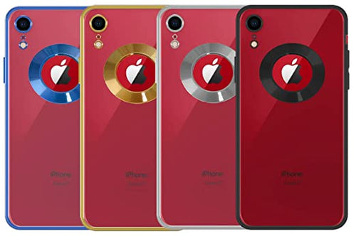 YOFO Electroplated Logo View Back Cover Case for Apple iPhone XR (Transparent|Chrome|TPU+Poly Carbonate)- Black