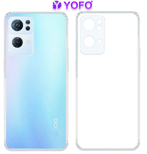YOFO Back Cover for Oppo Reno 7 Pro (5G) (Flexible|Silicone|Transparent|Dust Plug|Camera Protection)