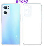 YOFO Back Cover for Oppo Reno 7 Pro (5G) (Flexible|Silicone|Transparent|Dust Plug|Camera Protection)