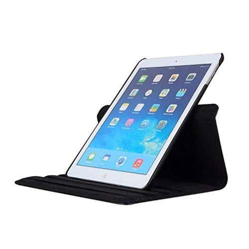 YOFO iPad 9.7 inch 2017/2018 Launch Case, 360 Degree Rotating Stand Folio Case PU Leather Rotating Stand Cover (Black)
