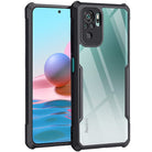 YOFO Mi Redmi Note 10 / Note 10s Clear Back Case, [Military Grade Protection] Shock Proof Slim Hybrid Bumper Cover (Black)