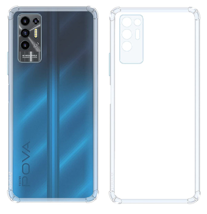 YOFO Back Cover for Tecno Pova 2 (Flexible|Silicone|Transparent |Shockproof)