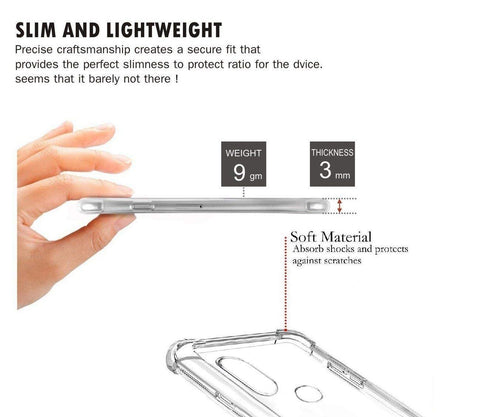 YOFO Back Cover for MI Redmi Note 5 Pro Shockproof TPU Cushioned Edges (Transparent)