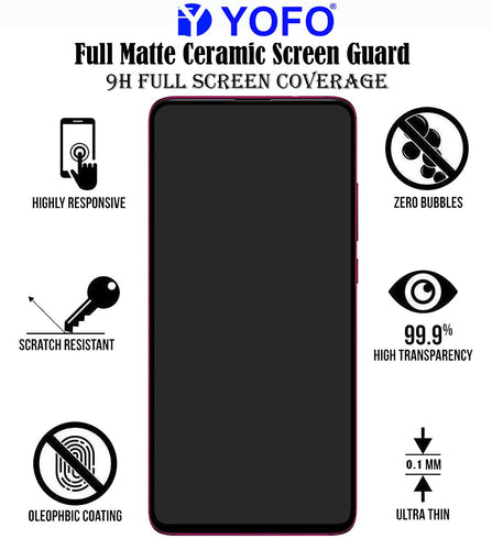 YOFO Mattte Finish Anti-Fingerprint Ceramic Flexible Screen Protector for Redmi K20 / K20Pro / Vivo V15 Pro