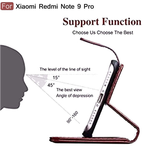 YOFO Flip Leather Magnetic Wallet Back Cover Case for Redmi Note 9 Pro/Note 9 Pro Max/Poco M2 Pro