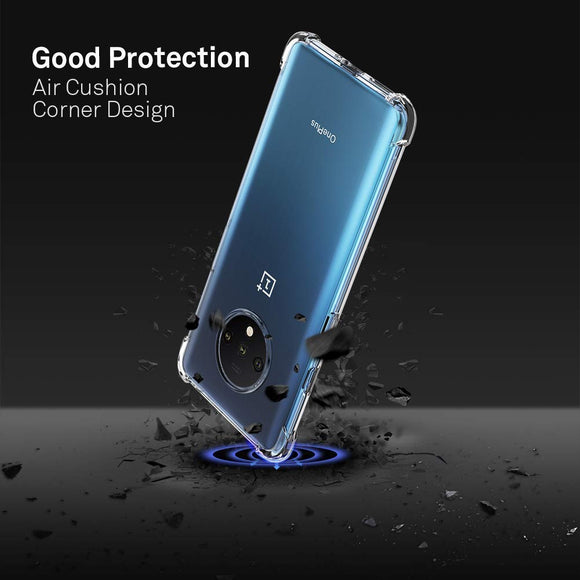 YOFO Shockproof Soft Transparent Back Cover for OnePlus 7T (Transparent)
