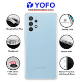 YOFO Silicon Transparent Back Cover for Samsung A72 - Camera Protection with Anti Dust Plug