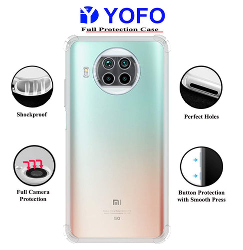YOFO Combo for Mi 10i Transparent Back Cover + Full Matte Screen Guard with Free OTG Adapter