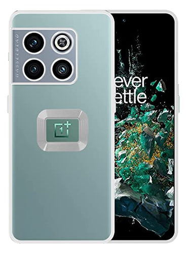 YOFO Electroplated Logo View Back Cover for OnePlus 10T (Transparent|Chrome|TPU+Polycarbonate)