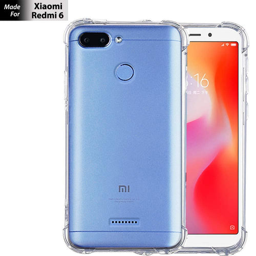 YOFO Silicone Back Cover for MI Redmi 6 (Transparent)