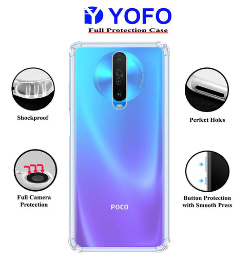 YOFO Back Cover for Poco X2 (Silicone|Transparent |Shockproof)