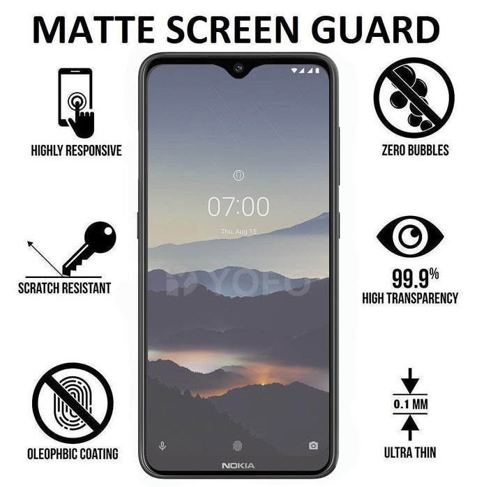 YOFO Combo for Nokia 7.2 Transparent Back Cover + Matte Screen Guad with Free OTG Adapter