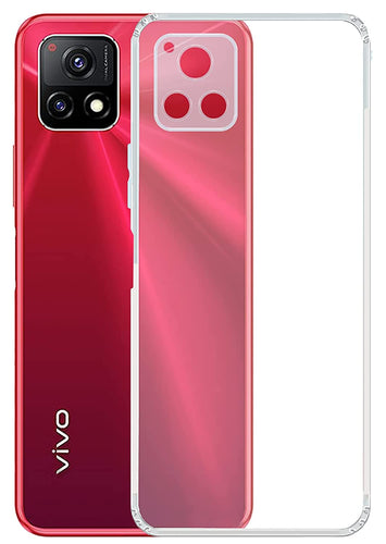 YOFO Back Cover for Vivo Y72 (5G) (Flexible|Silicone|Transparent|Camera Protection|DustPlug)