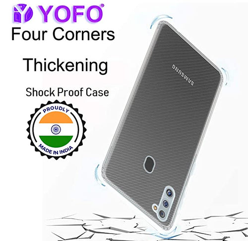 YOFO Back Cover for Samsung Galaxy M21 (2021 Edition) (Flexible|Silicone|Transparent|Dust Plug|Camera Protection)…
