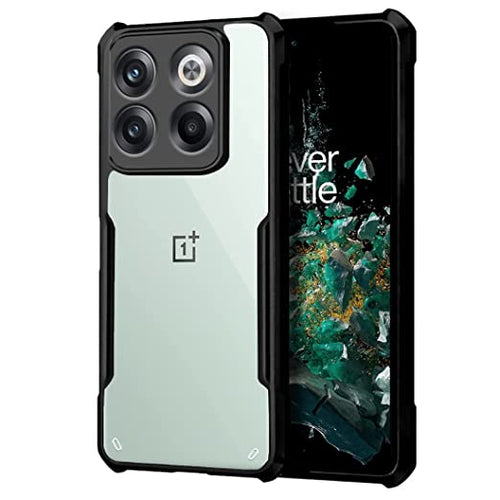 YOFO Shockproof Crystal Clear OnePlus 10T 5G Back Cover Case | 360 Degree Protection | Protective Design | Transparent Back Cover Case for OnePlus 10T 5G (Black Bumper)