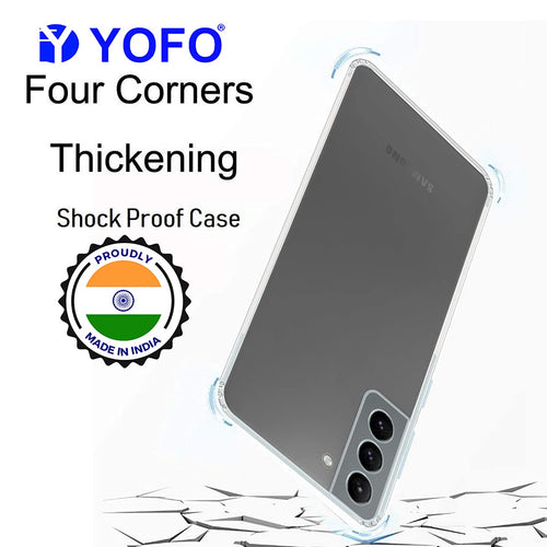 YOFO Back Cover for Samsung Galaxy S21 FE (Flexible|Silicone|Transparent|Camera Protection|DustPlug)