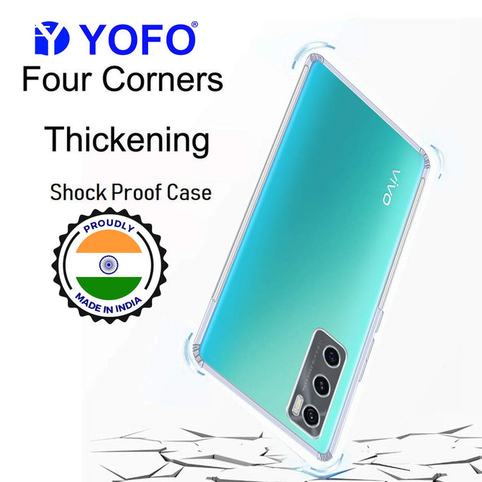 YOFO Silicon Back Cover for Vivo V20 SE (Transparent) Camera Protection with Dust Plug