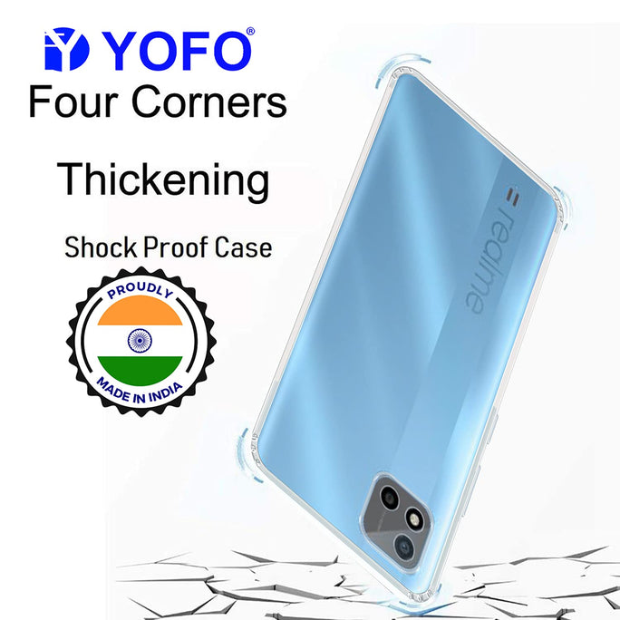 YOFO Silicon Transparent Back Cover for Realme C20 - Camera Protection with Anti Dust Plug