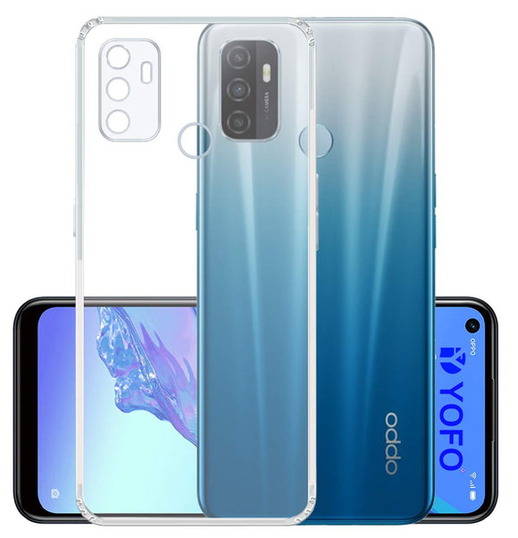 YOFO Silicon Transparent Back Cover for Oppo A53 - Camera Protection with Anti Dust Plug