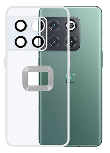 YOFO Electroplated Logo View Back Cover for OnePlus 10T (Transparent|Chrome|TPU+Polycarbonate)
