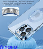 YOFO Electroplated Logo View Back Cover Case for Apple iPhone 11 [6.1] (Transparent|Chrome|TPU+Poly Carbonate)- Blue