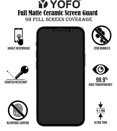 YOFO Anti Glare Mattte Finish Anti-Fingerprint 9H Ceramic Flexible Screen Protector for iPhone 12Pro Max (6.7) (Edge to Edge Full Screen Coverage)