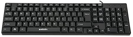 Zebion USB Keyboard K200 Wired with 104 UV Coated Keys.