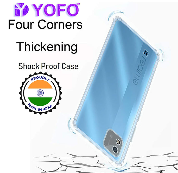 YOFO Back Cover for Realme C20 / C20A / C11 (2021) (Flexible|Silicone|Transparent|Shockproof|Camera Protection)