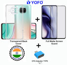 YOFO Combo for Mi Redmi 10i Transparent Back Cover + Full Matte Screen Guad with Free OTG Adapter