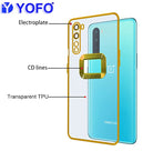 YOFO Electroplated Logo View Back Cover Case for OnePlus Nord (Transparent|Chrome|TPU+Poly Carbonate)- GOLD