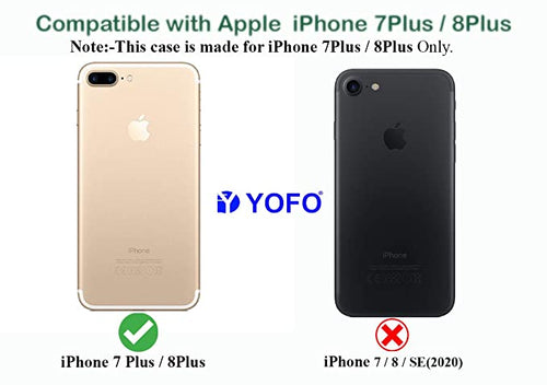 YOFO Silicon Back Cover for iPhone 7 Plus / 8 Plus (Transparent) Camera Protection with Dust Plug