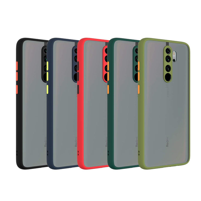 YOFO Matte Finish Smoke Back Cover with Full Camera Lens Protection for Mi Redmi Note 8 Pro