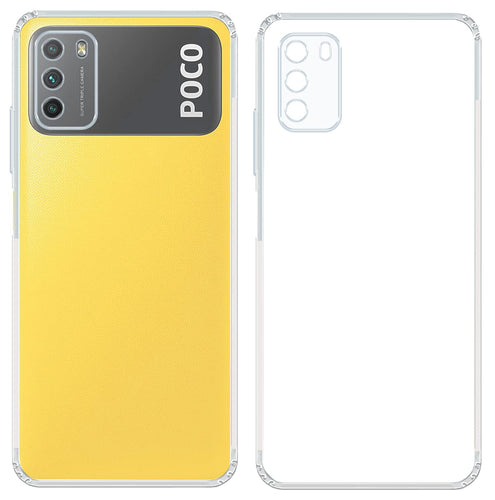 YOFO Silicon Transparent Back Cover for Poco M3 - Camera Protection with Anti Dust Plug