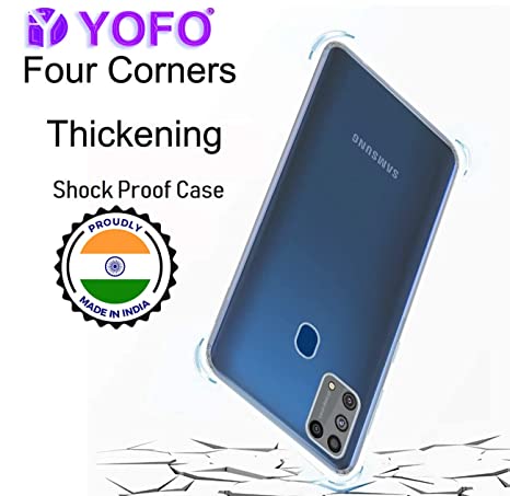 YOFO Back Cover for Samsung Galaxy M31 / M31 Prime (Flexible|Silicone|Transparent|Dust Plug|Camera Protection)