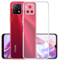 YOFO Back Cover for Vivo Y72 (5G) (Flexible|Silicone|Transparent|Camera Protection|DustPlug)