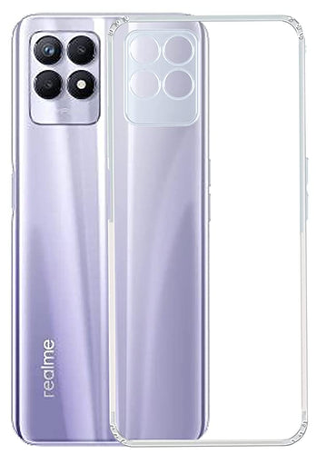YOFO Back Cover for Realme 8i (Flexible|Silicone|Transparent|Dust Plug|Camera Protection)
