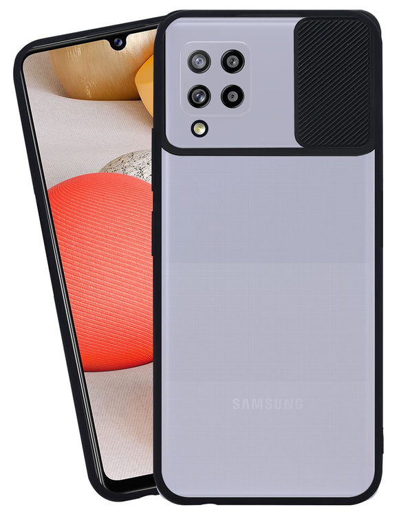 YOFO Camera Shutter Back Cover For Samsung Galaxy M42 (5G) With Mobile Stand