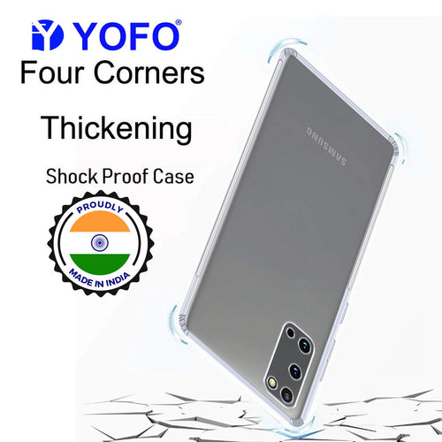 YOFO Silicon Back Cover for Samsung S20 / S11E (Transparent) Camera Protection with Dust Plug