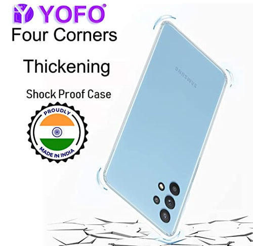 YOFO Back Cover for Samsung Galaxy M32 (5G) (Flexible|Silicone|Transparent|Dust Plug|Camera Protection)