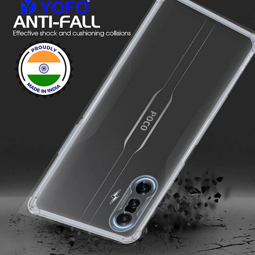 YOFO Back Cover for Poco F3 GT (5G)(Flexible|Silicone|Transparent|Camera Protection Grip)