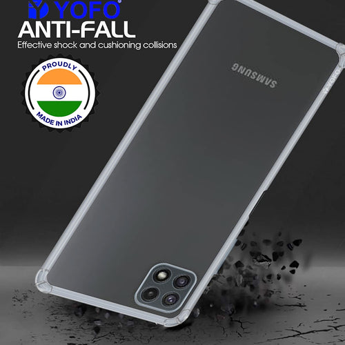 YOFO Back Cover for Samsung A22 (5G) (Flexible|Silicone|Transparent|Camera Protection Grip)