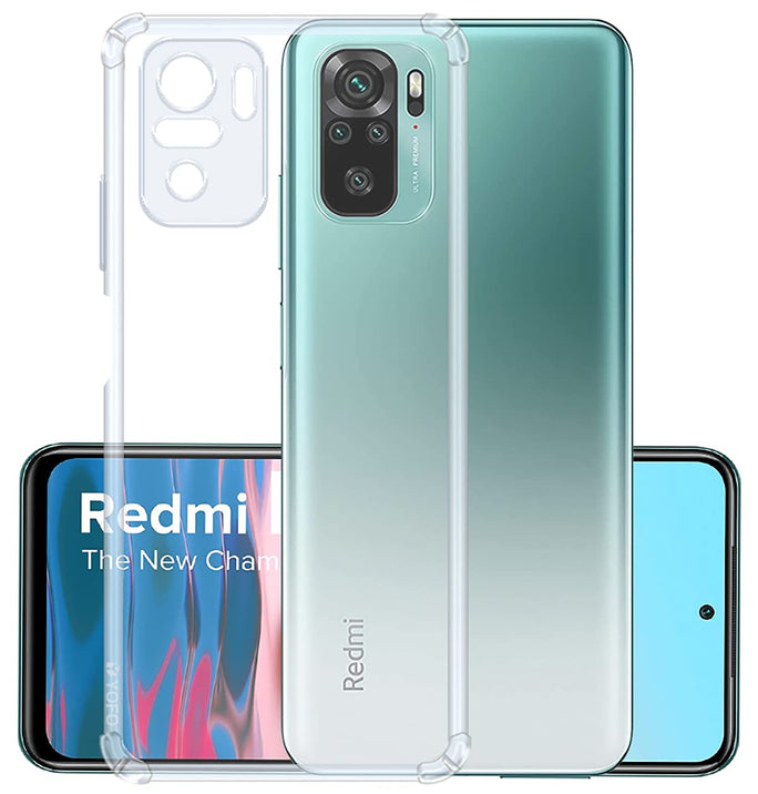 YOFO Silicon Transparent Back Cover for Mi Redmi Note 10 Shockproof Bumper Corner with Ultimate Protection