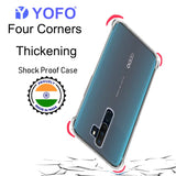 YOFO Rubber Back Cover Case for Oppo A9(2020) (Transparent) with Bumper Corner
