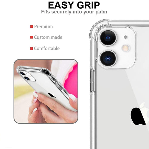 YOFO Shockproof Back Cover for Apple iPhone 11 {6.1 Inch}- (Transparent)