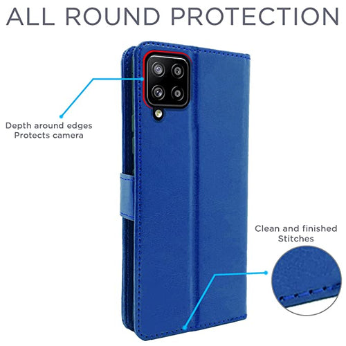 YOFO Samsung Galaxy A12 / F12 / M12 Leather Flip Cover Full Protective Wallet Case